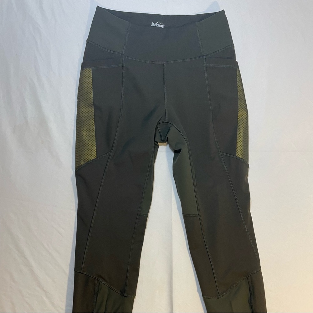 NWOT REI Black and Olive Performance / Hiking Leggings